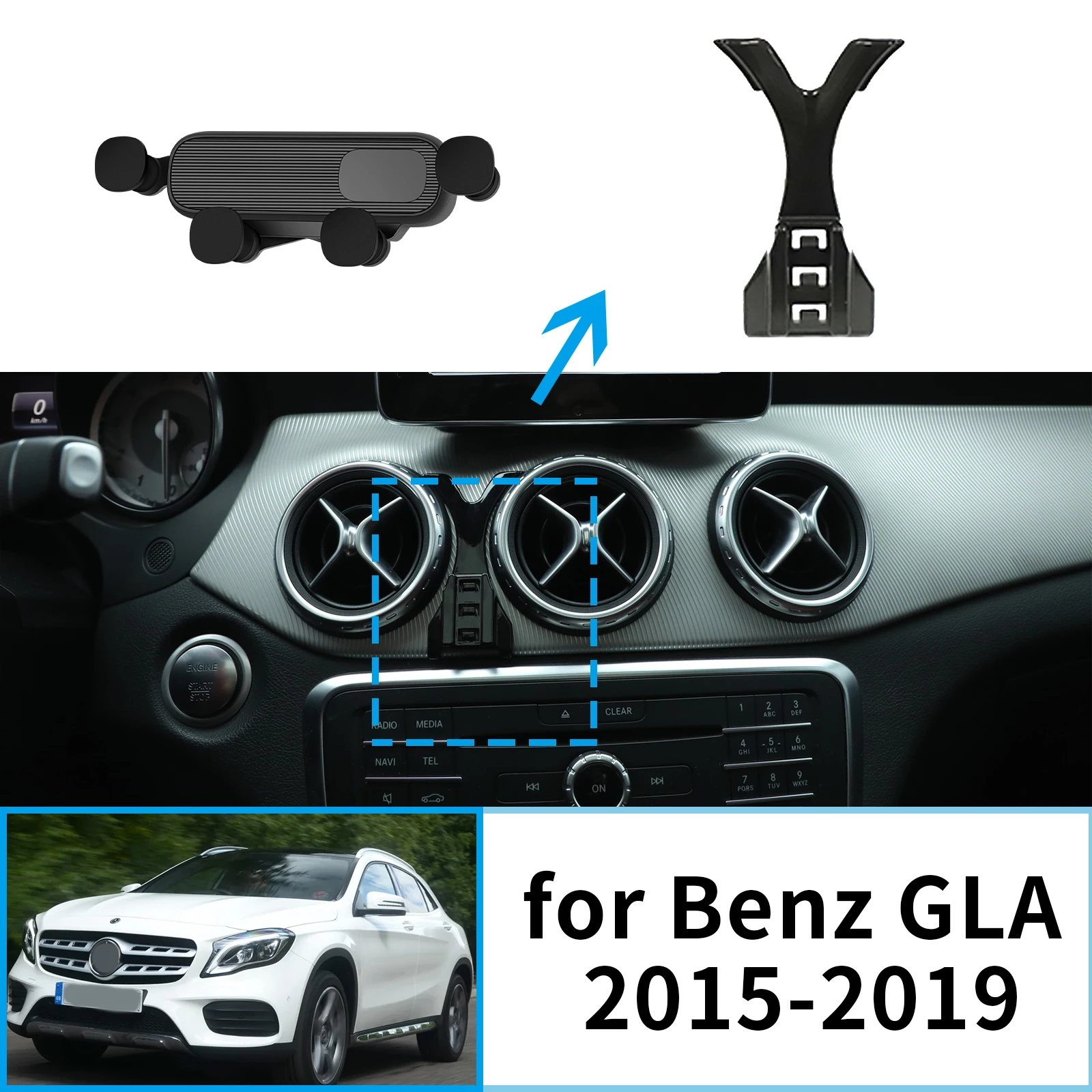 

Car Mobile Phone Holder for Mercedes Benz GLA X156 CLA 2015~ 2019 GPS Bracket Navigation Stand Auto Accessories