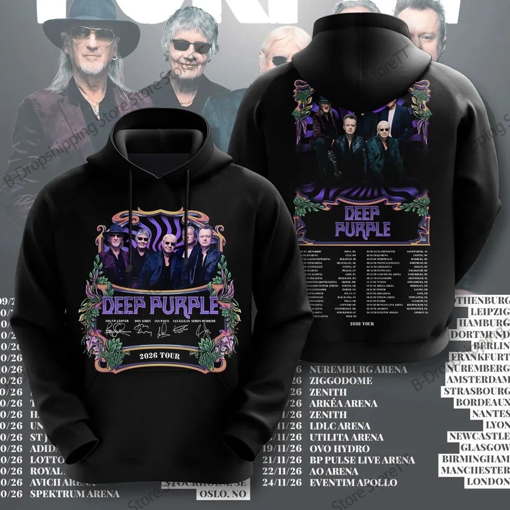 

Толстовка с 3d принтом Deep Purple Band Tour для мужчин и женщин, модная толстовка с капюшоном большого размера ROCK, мужской спортивный костюм, мужская одежда, юбилей