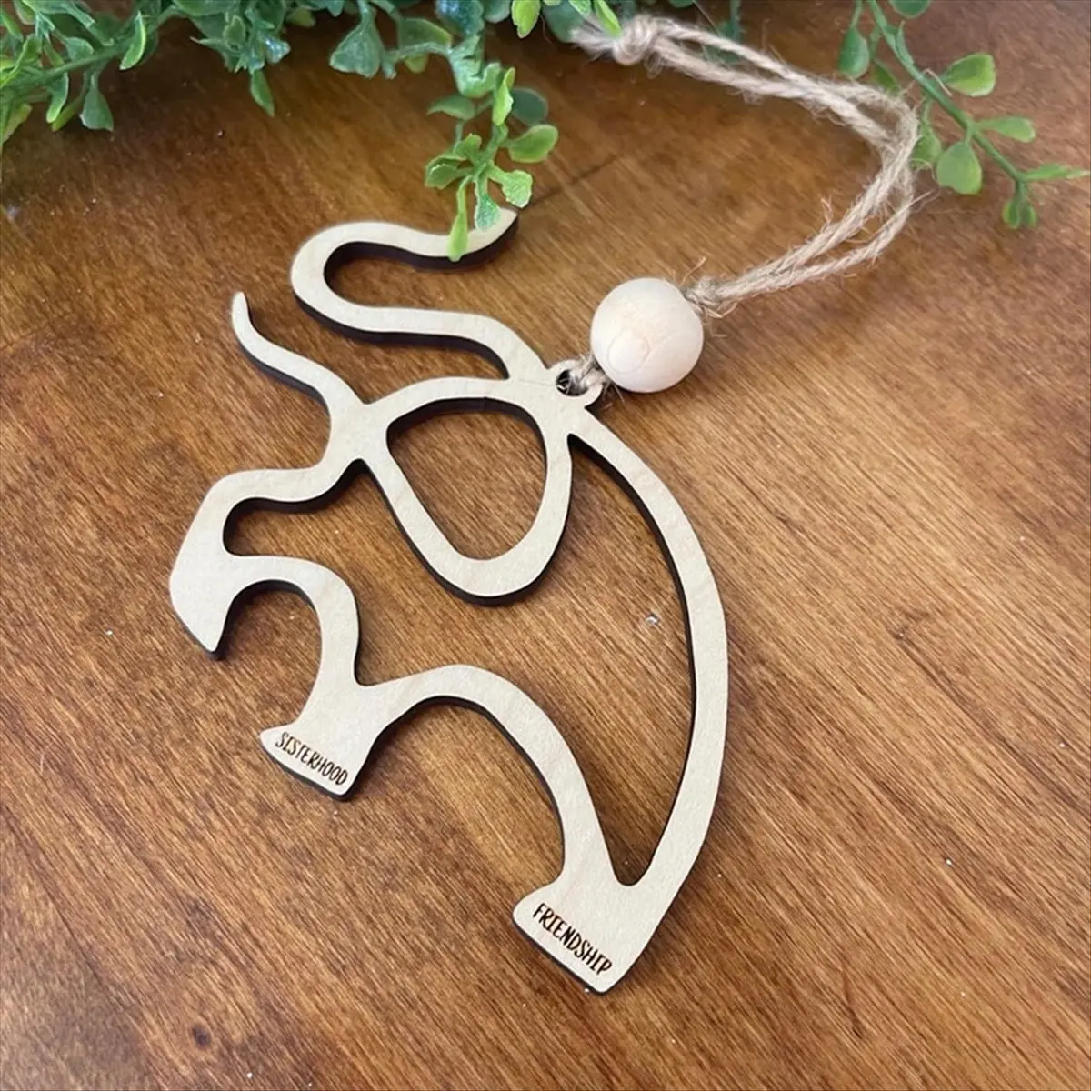 LUCK Friendship Elephant Ornament, Wooden Elephant Ornament with Story Card, Friendship Gift Elephant Ornament for Friends