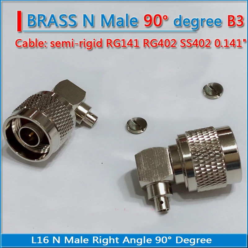 1X Pcs L16 N Male Right Angle 90 Degree Plug Solder semi-rigid RG141 RG402 SS402 0.141