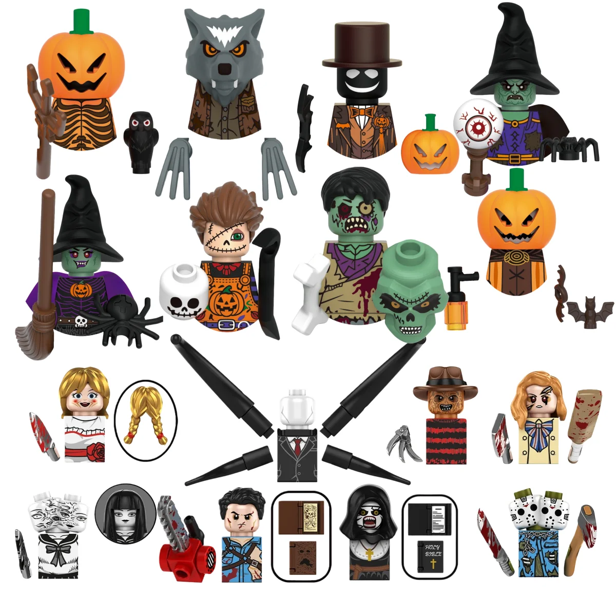 

Слепая коробка TP1011 G0185 KF6176 Killer Klowns, мини-фигурка, классический ужас, триллер, фильм, строительный блок, модель куклы, игрушки на Хэллоуин