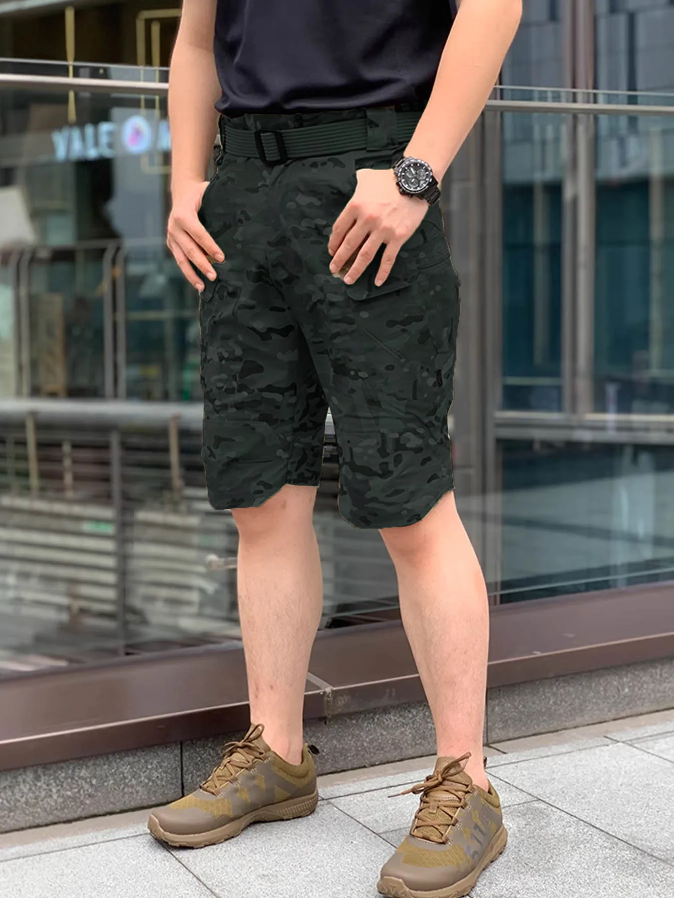 Men's Summer Tactical Cargo Shorts Military - Inspired Fashionable Pockets Camouflage for Jogging, Hiking & Work