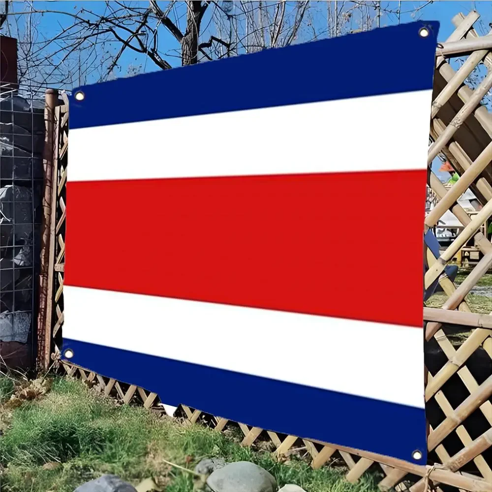 Costa Rica Flags Daily four ring borderless design indoor outdoor decor easy hang install