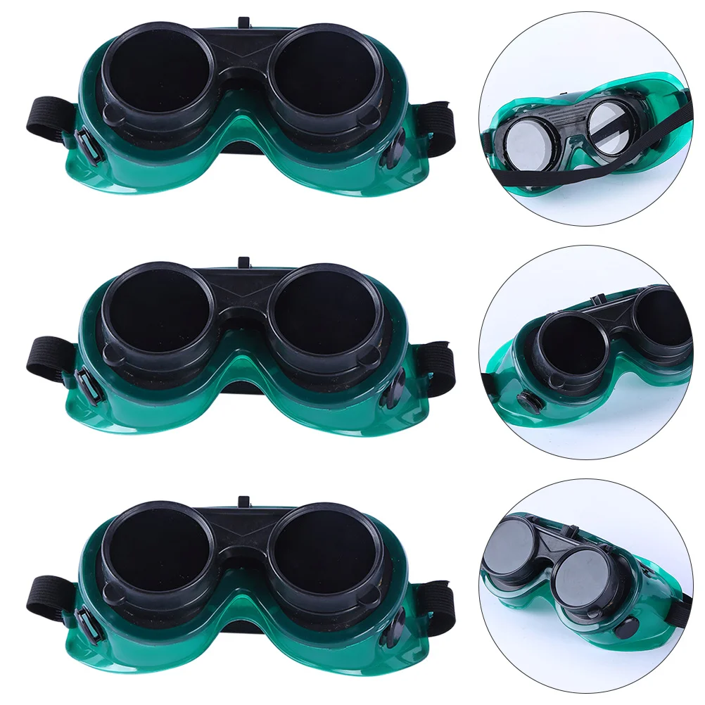 

3pcs Electric Glasses Thickened Safety Goggles Uv Protection For Welding Grinding Cutting Work Welding Supplies