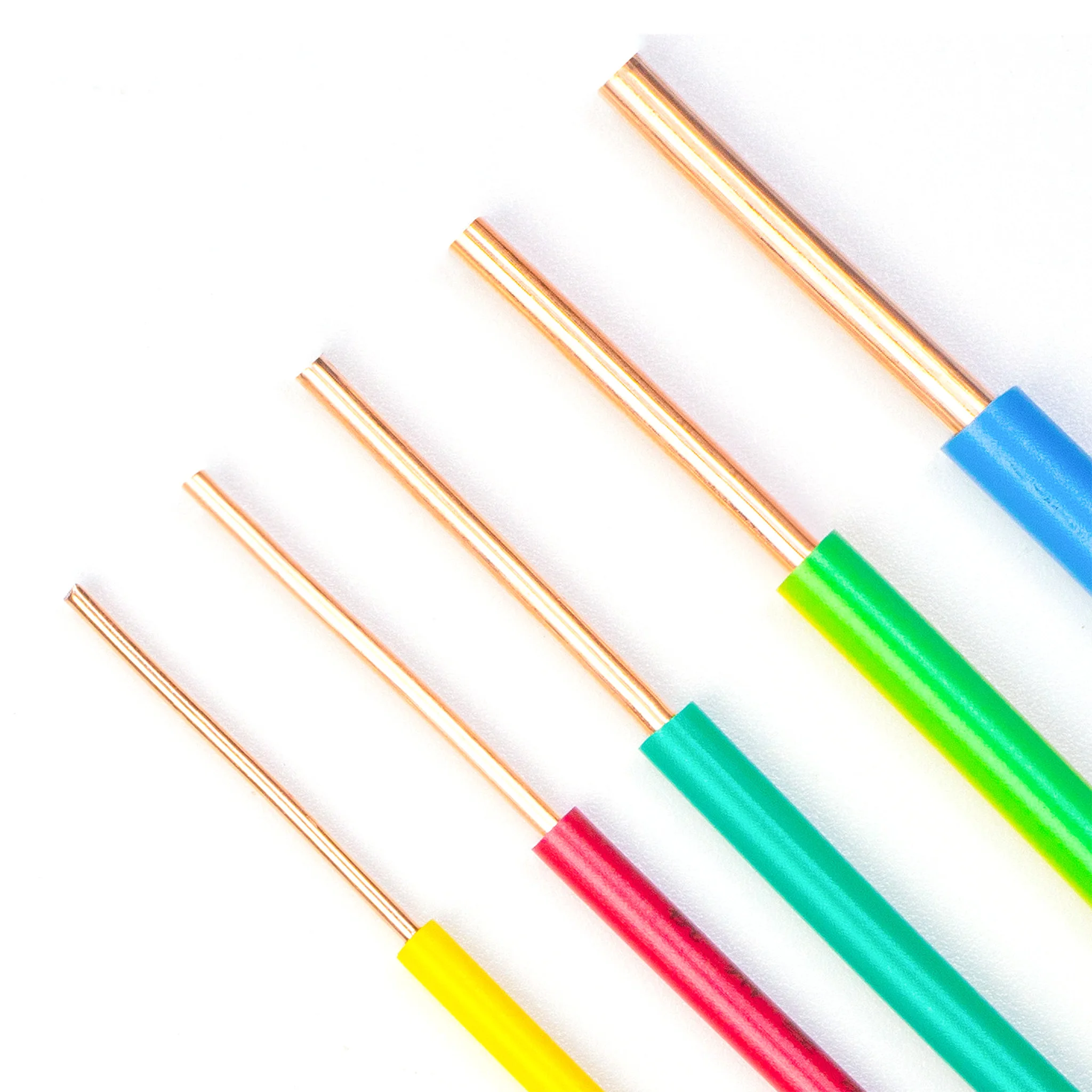 BV Solid Copper Single-Core Wire Red Blue Green Yellow 1/1.5/2.5/4/6mm² 1m 2m 3m 5m 10m —Home Renovation Lighting & Socket Cable