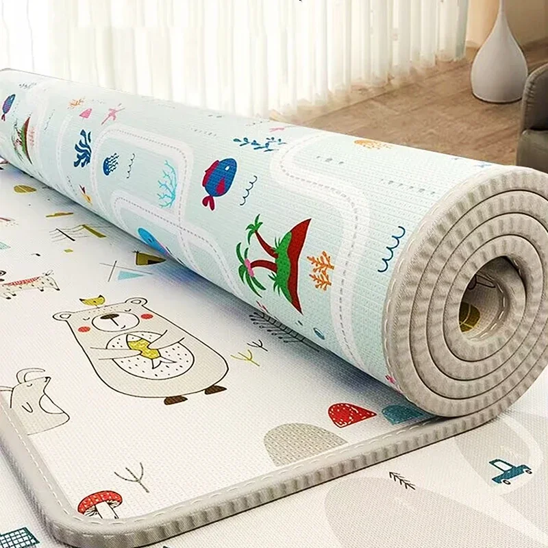 Estera plegable gruesa de 1cm para bebé, tapete de juego para gatear, respetuoso con el medio ambiente, tapete de seguridad para niños