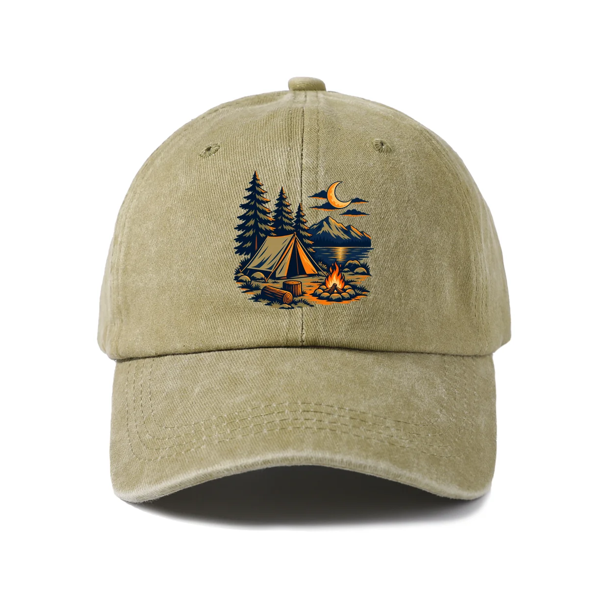 Sailing Boat Sunset Graphic Baseball Cap, Vintage Washed Adjustable Unisex Dad Hat, Streetwear Gift