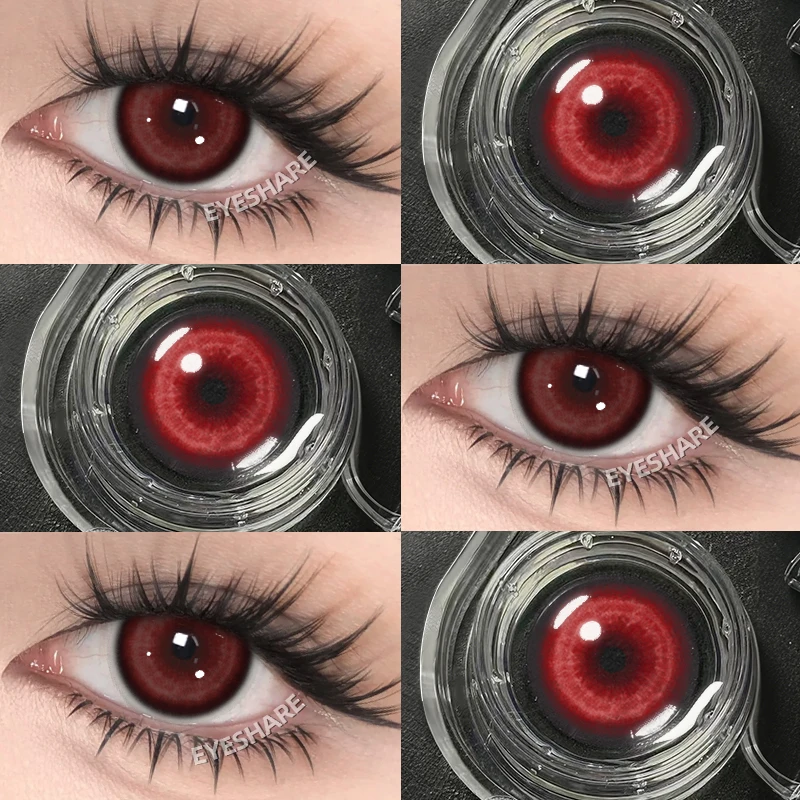 EYESHARE 1 Paar Cosplay Farbige Kontaktlinsen für Augen Rote Kontaktlinsen Anime Rosa Augenlinsen Halloween Beauty Make-up Linsen – Detail 30