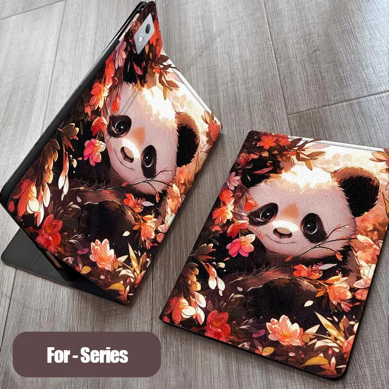 

Panda Art Flower Tablet Case For Xiaoxin Lenovo Pad Tab K10 K11 M10 P12 P11 Pro GT Gen2 Plus Legion Y700 Y900 12.1