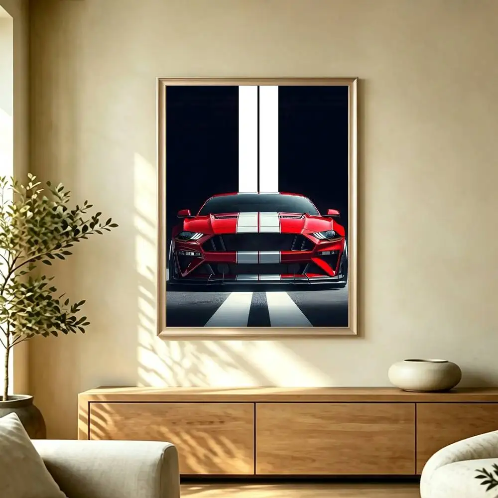 Cool CAR For M-Mustangs G-T Poster Waterproof Wall Art Sticker For Bar Living Room Vintage Decor High Quality Print Gift