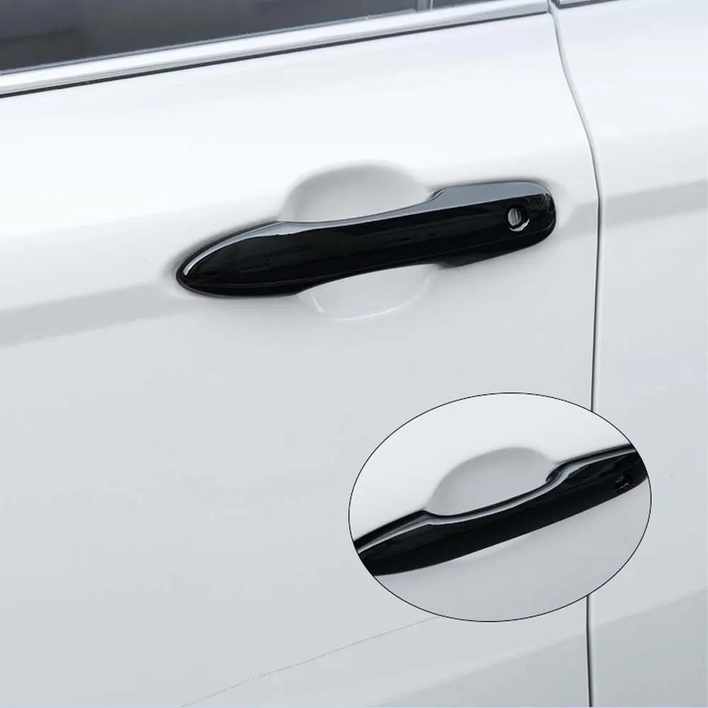 4 Pcs Door Handle Cover For Toyota BZ4X 2022 Black Door Handle Protective Cover Fully Enclosed Snap-in Outer Handle Accessories
