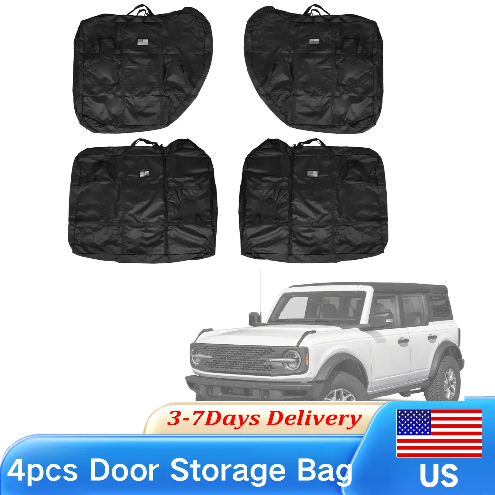 

Комплект из 4 органайзеров для передних и задних дверей из ткани Оксфорд, портативные защитные сумки для Ford Bronco 4-дверный 2021-2025