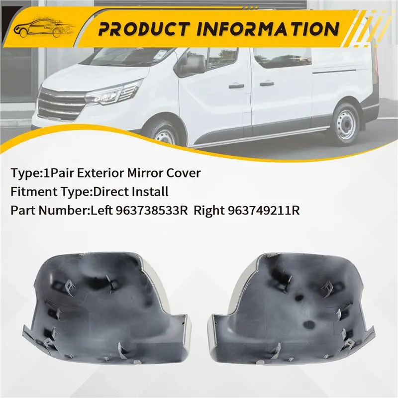 Exterior Mirror Cover 963738533R 963749211R For Renault Trafic III Nissan Wing Mirror Covers Indicator Type
