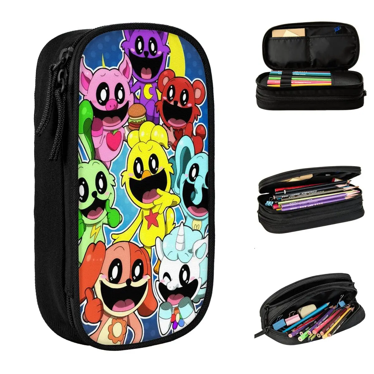 kawaii dos desenhos animados anime grande capacidade lapis case pen holder bolsa lapis cosmeticos bonito bolsa de estudante material escolar 01