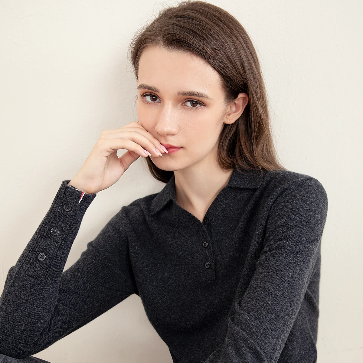 TC-185 Luxury Women\'s 100% Merino Wool Sweater Fashion Polo Pullover Girls TB Clothes Stylish Girls Clothing