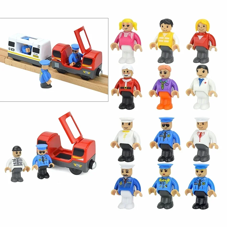 Kinds of Small Man Doll Model Character Railway Accessories Educational Wooden Train Figures Accessories Toys Fit Biro All Brand