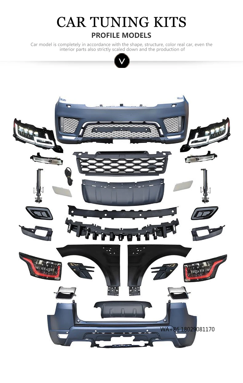 

Модификация автомобиля, передний бампер, автомобильные фары, светодиодные фары, задние фонари для спорта 2014-2017, обновление 2022, OEM автомобильный Bodykit