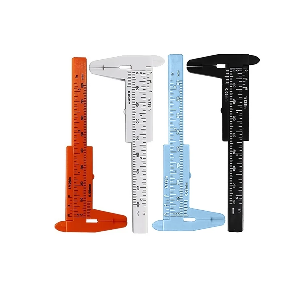 0-80mm Double Scale Mini Plastic Sliding Vernier Caliper Gauge Measure Tool Ruler Micrometer Student Measuring Tool