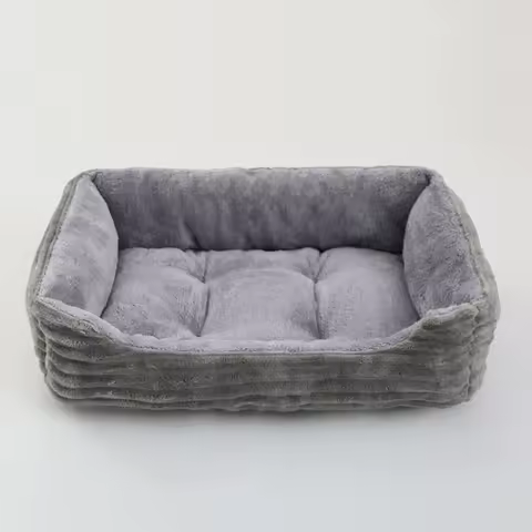 Cama para Cães e Gatos, Sofá-Cama Quadrado de Pelúcia para Animais de Estimação, Cama Calmante para Cães de Porte Médio e Pequeno, Acessórios para Animais de Estimação, Inverno