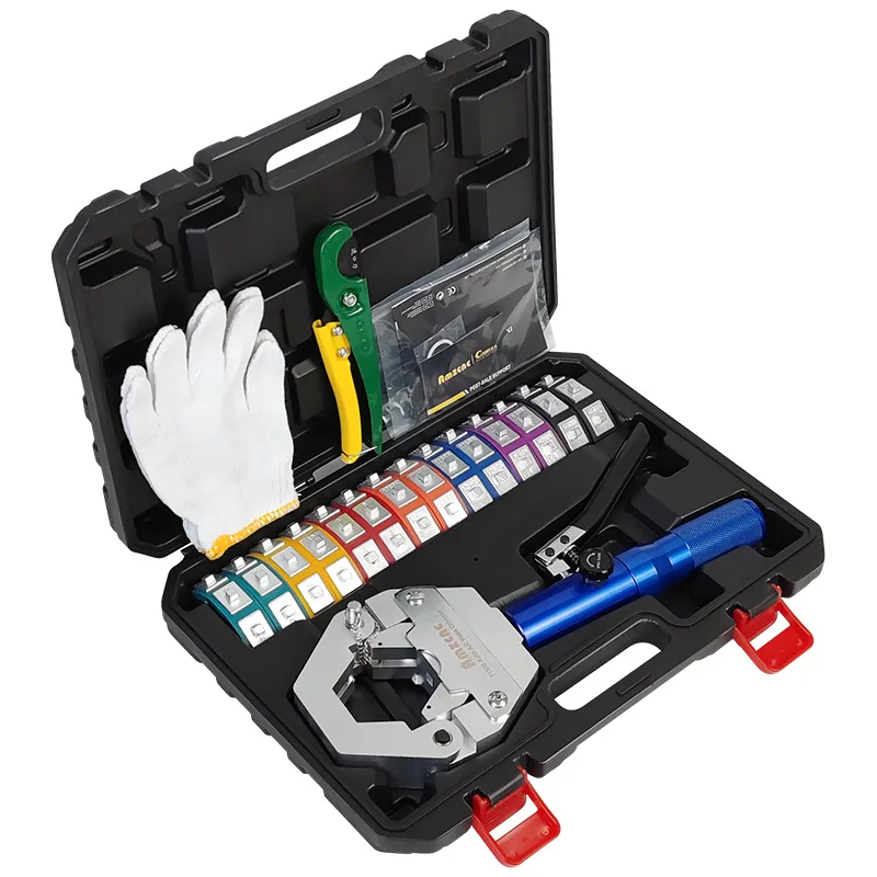 Portable Manual Hydraulic Pliers Set Air Hose Crimper Car AC Hose Integrated Hydraulic Hose Crimper Tool
