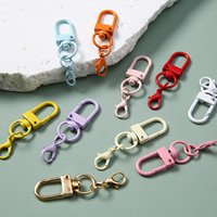 10pcs Colorful Carabiner Clasp Hooks Buckle Key Chain Rotating Keyrings for DIY Phone Chain Bags Pendants Accessories Wholesale