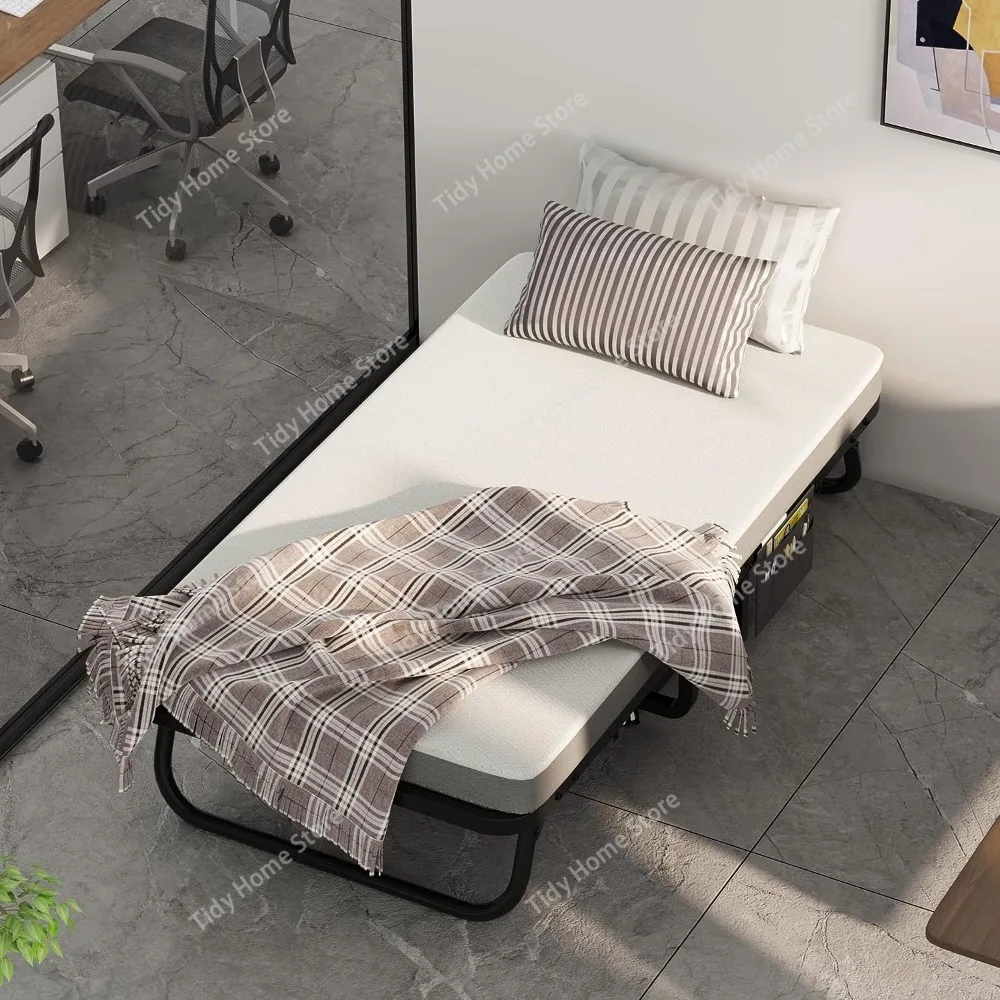 Folding Bed – For Office & Home Use, Single Bed, Simple Lunch Break Recliner, Caregiver Bed
