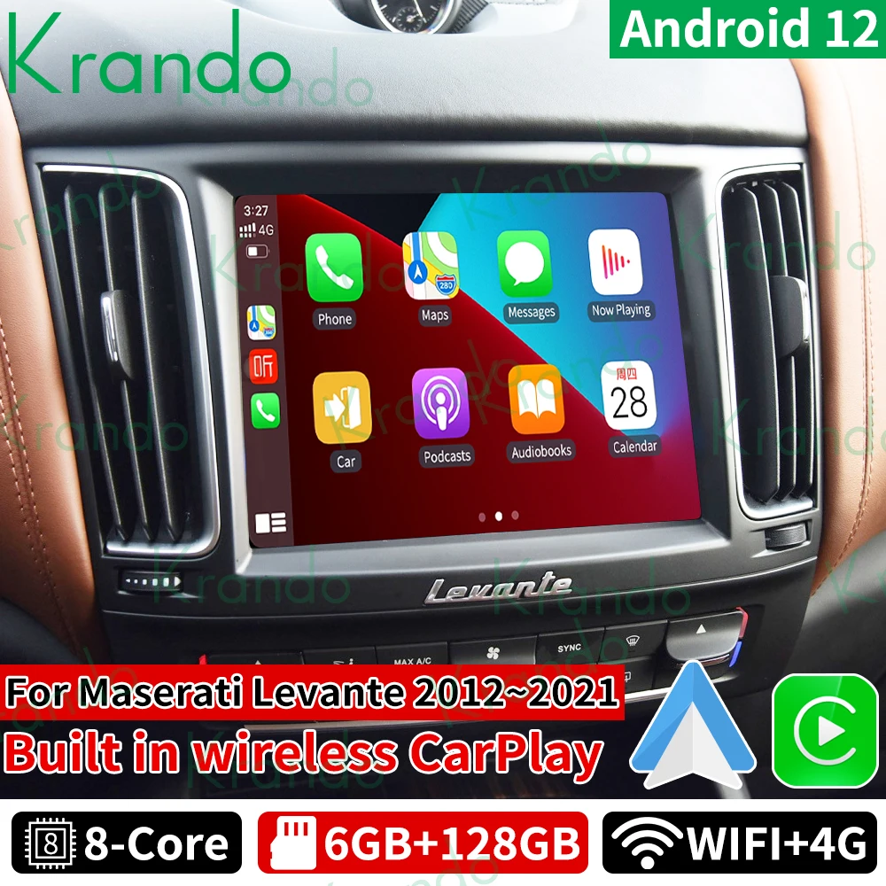 Krando 8.4'' Car Radio For Maserati Levante 2012 - 2021 Android Autoradio Wireless Carplay Head Unit Navigation GPS Playstore