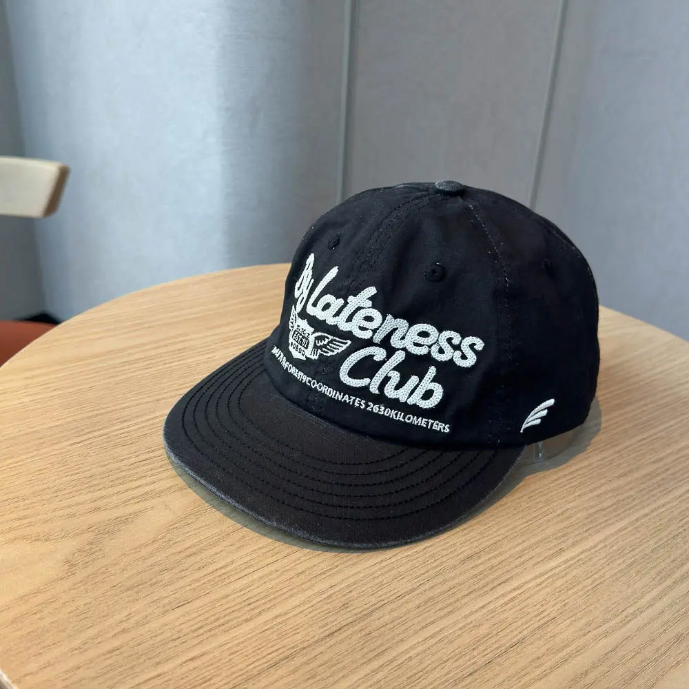 Vintage Baseball Cap Men Women Letter Embroidery Wing Patch Dad Hat Soft Top Curved Brim Adjustable Snapback Streetwear Cap