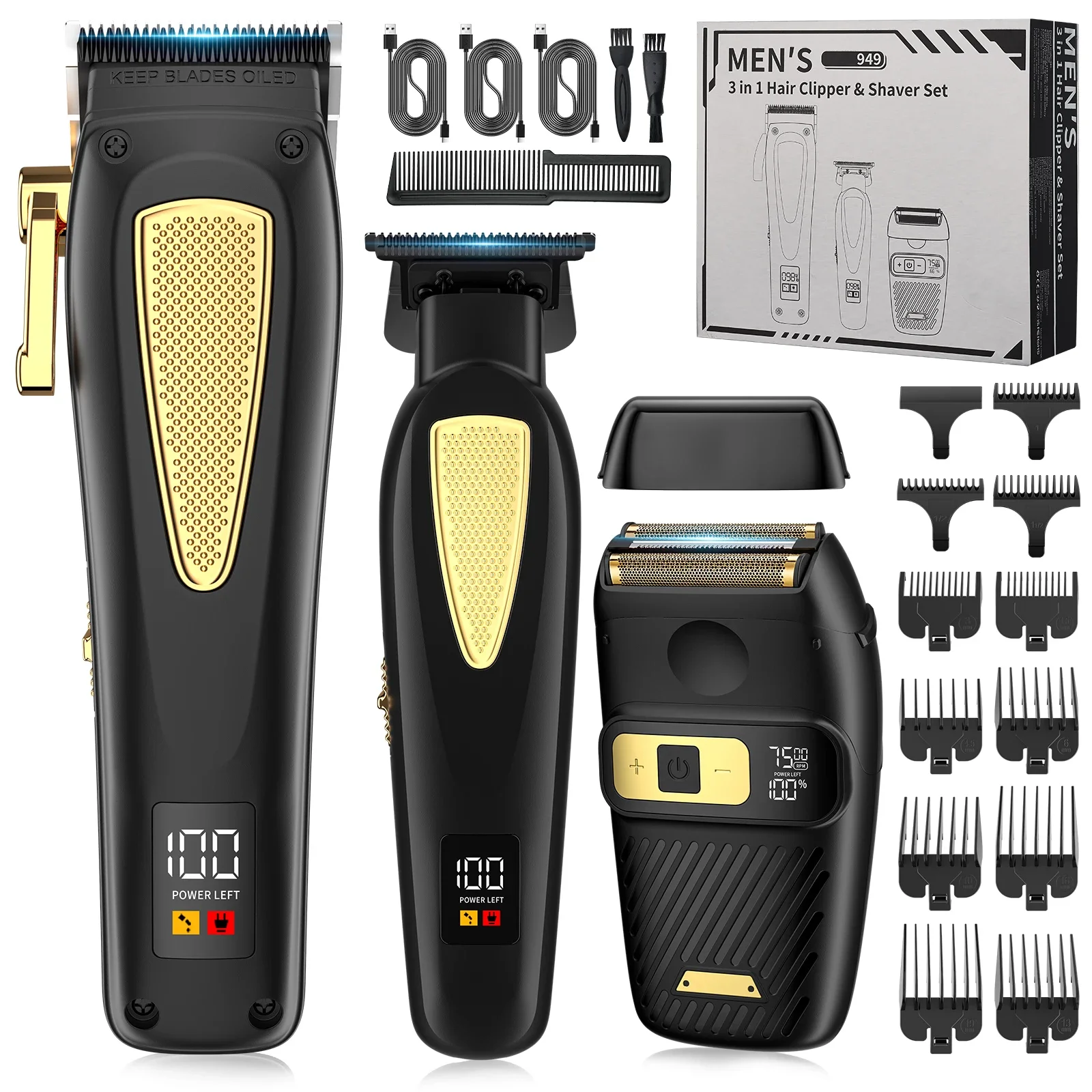 2024New Professional Hair Clipper and Electric Shaver Set for Barber RESUXI 949 Men Hair Trimmer Shaver Hair Cutting Machine