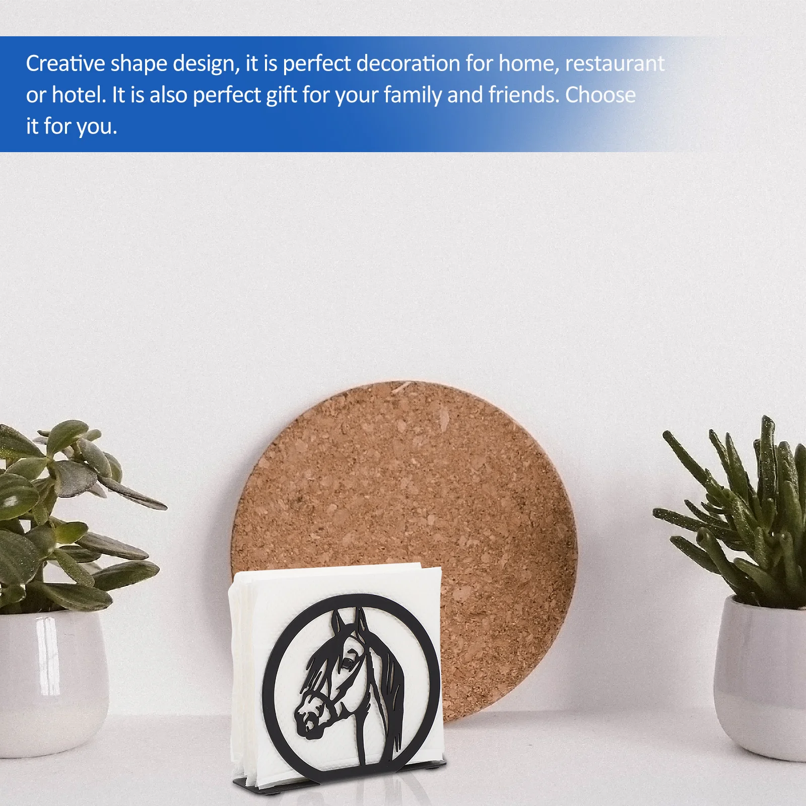 

1Pcs Iron Tissue Rack Modern Creative Napkin Holder Stylish Desktop Ornament Smooth Lines Environment Friendly Kitchen Hotel