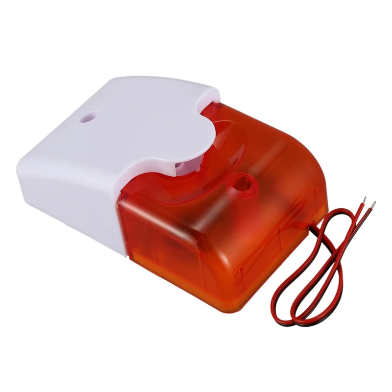 New 4X Mini Wired Strobe Warning Siren Durable Dc 12V Sound Alarm Flashing Light Sound Siren 115Db Orange