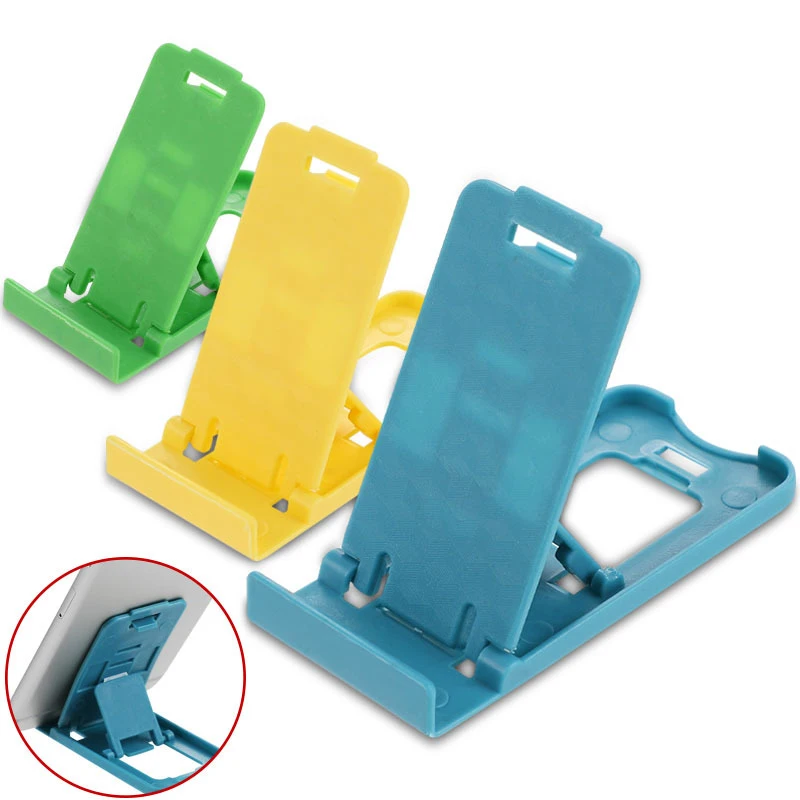 Plastic Folding Mobile Phone Stand Holder Desk Support For iPhone Tablet Adjustable Phone Table Bracket Desktop Foldable Mount