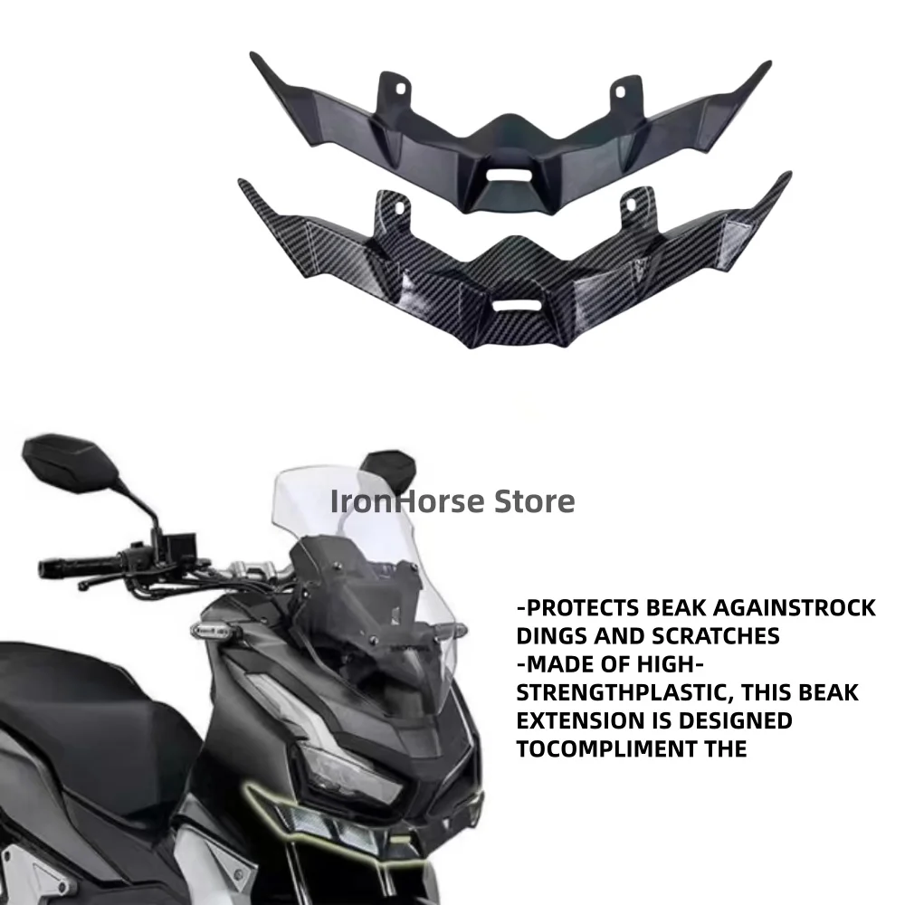 Spoiler Model Paruh untuk Honda ADV160, Penutup Alis Lampu Depan, Spoiler Samping, Aksesoris Modifikasi Motor Pola Serat Karbon