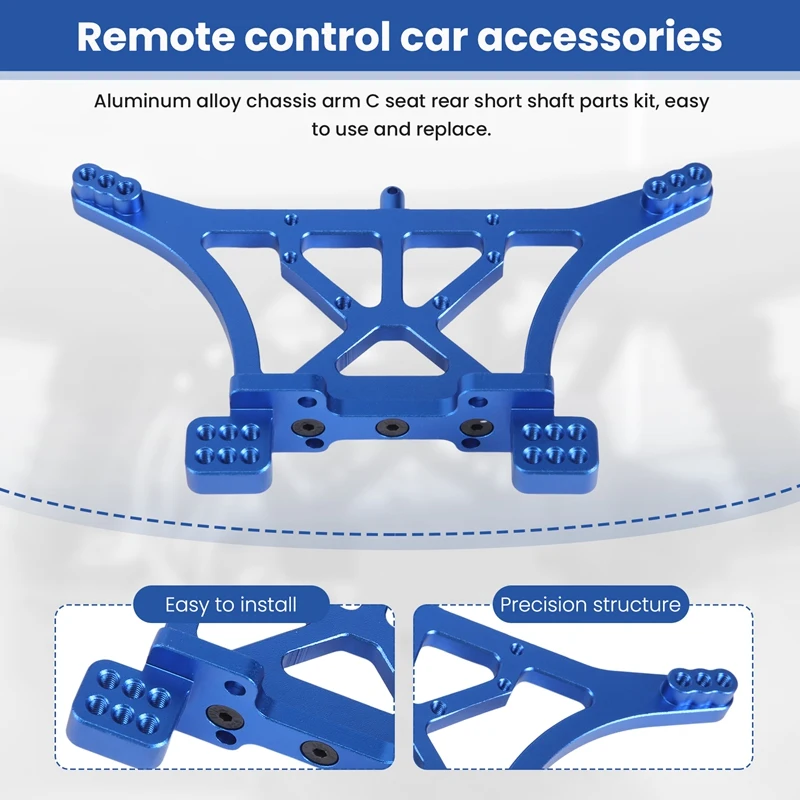 Upgrade Aluminum Alloy Chassis Arm C Seat Rear Stub Axle Parts Kit For 1/10 Traxxas 2WD Slash Rustler Stampede Parts