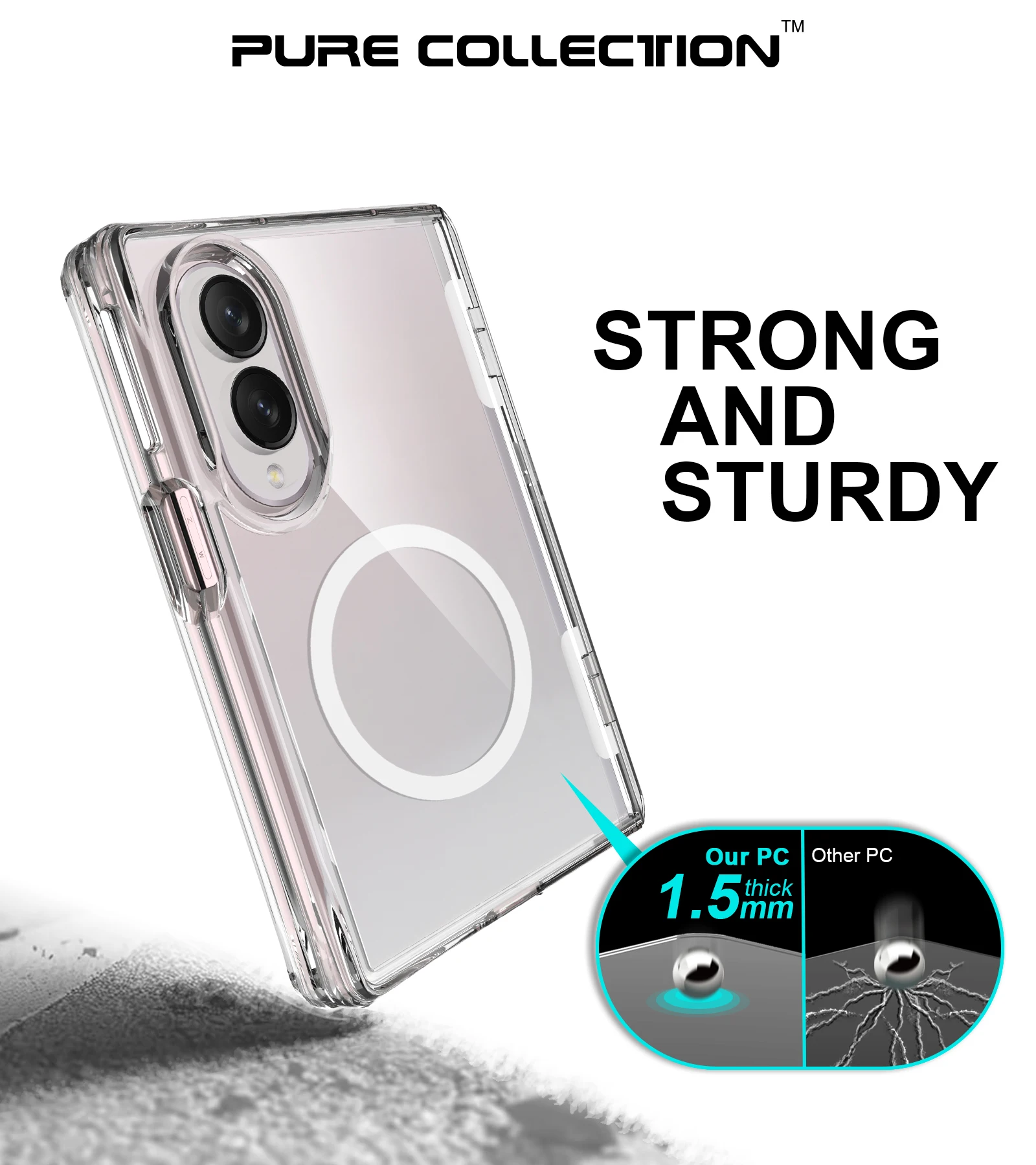 Wysokiej jakości przezroczyste etui z obsługą MagSafe do Samsung Galaxy Z Fold 8 Wide, magnetyczna osłona ochronna, bumper na Galaxy Z Fold 8 Wide. — zdjęcie produktu 5