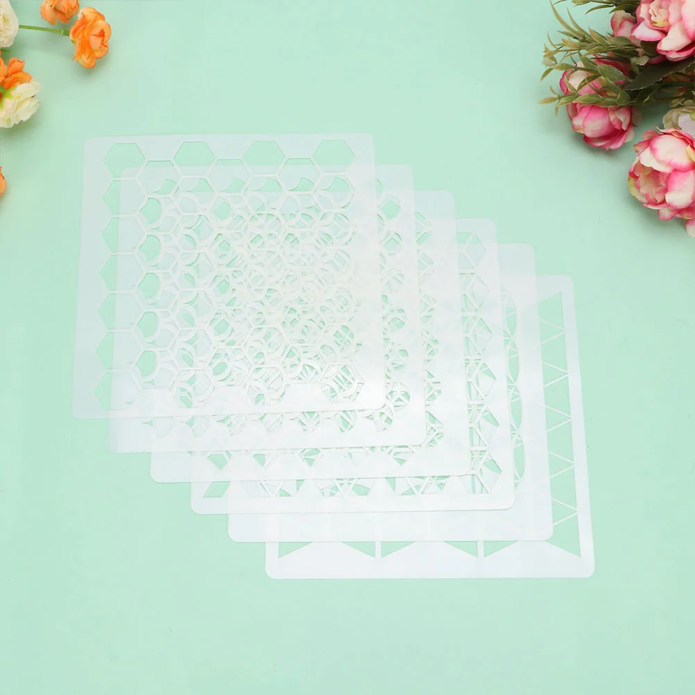 12pcs Wall Painting Templates DIY Geometric Wall Painting Templates for Home Store (White) Wall Drawing Templates