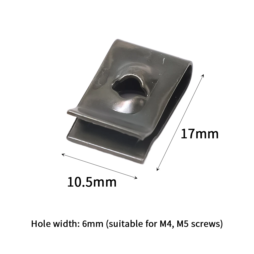 Car Motorcycle Metal Screw Fastener Clips U-Type Clip with Screw Anti-rust Protection Clip Screw Buckle Auto Iron Sheet 50/10pcs - 34