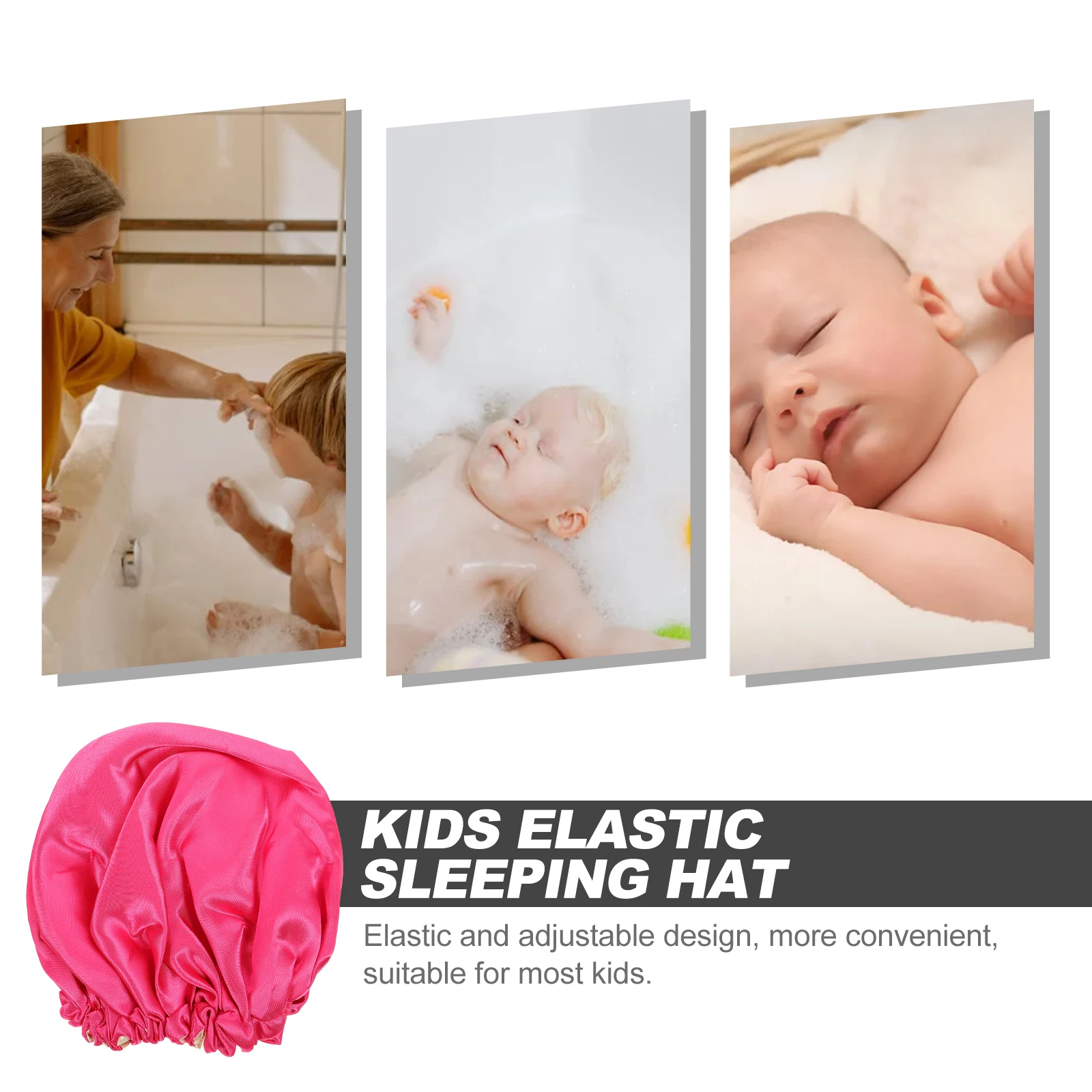 

s Double Layer Elastic Sleeping Hat Adjustable Satin Sleep Cap For s Rosy Hair Protection Bath Shower Face Wash Use Soft