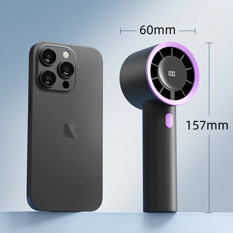 شاشة رقمية ذكية عالية الدقة، مروحة صغيرة محمولة ويمكن ارتداؤها