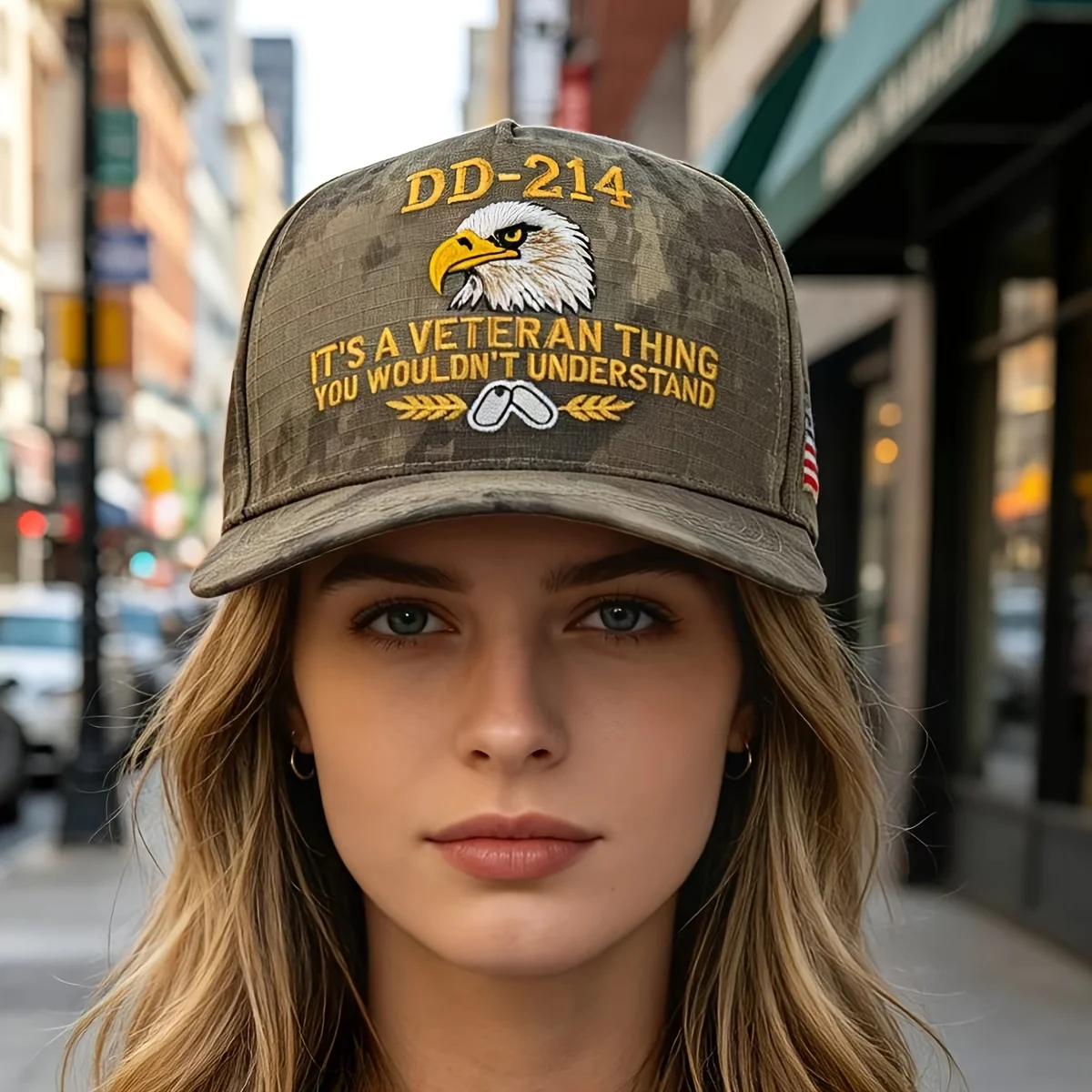 Custom [Vintage Eagle Cap] American DD-214 Commemorative Baseball Cap, Featuring Eagle Embroidery, Vintage Style, And Casual