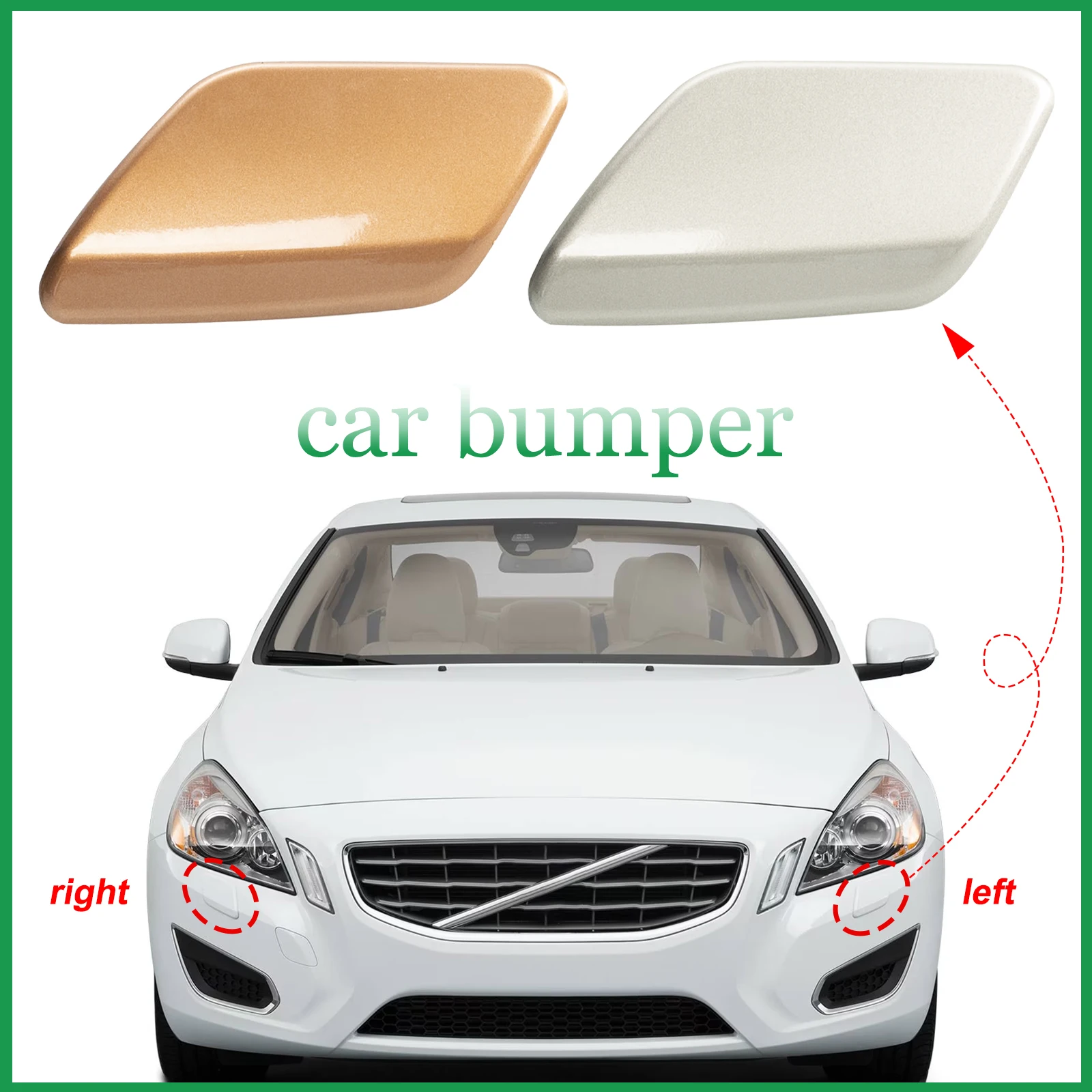 Voorbumper Koplampsproeiers Cover Koplamp Jet Sproeikop Cap Voor VOLVO S60 Accessoires 2011 2012 2013 39802681 39802699