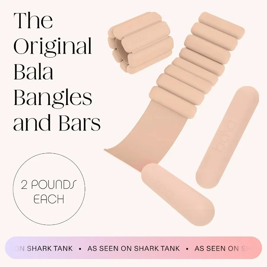 Bangles Wrist Ankle Weights 2 Pound Pair and Bars Dumbbell Set 2 Pound Wearable Ankle Weights Hand Weights for Fitness, Yoga St