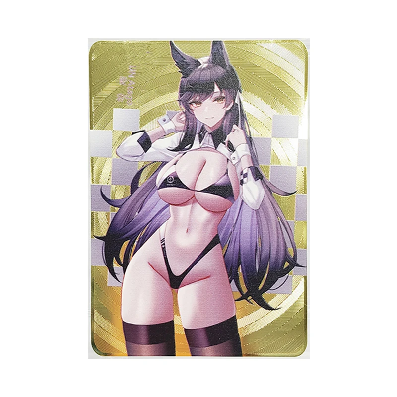 Anime Goddess Story DIY ACG juego tarjetas de Metal Atago Hyuga Hinata Tokisaki Kurumi juguetes para niños tarjetas coleccionables regalo de cumpleaños