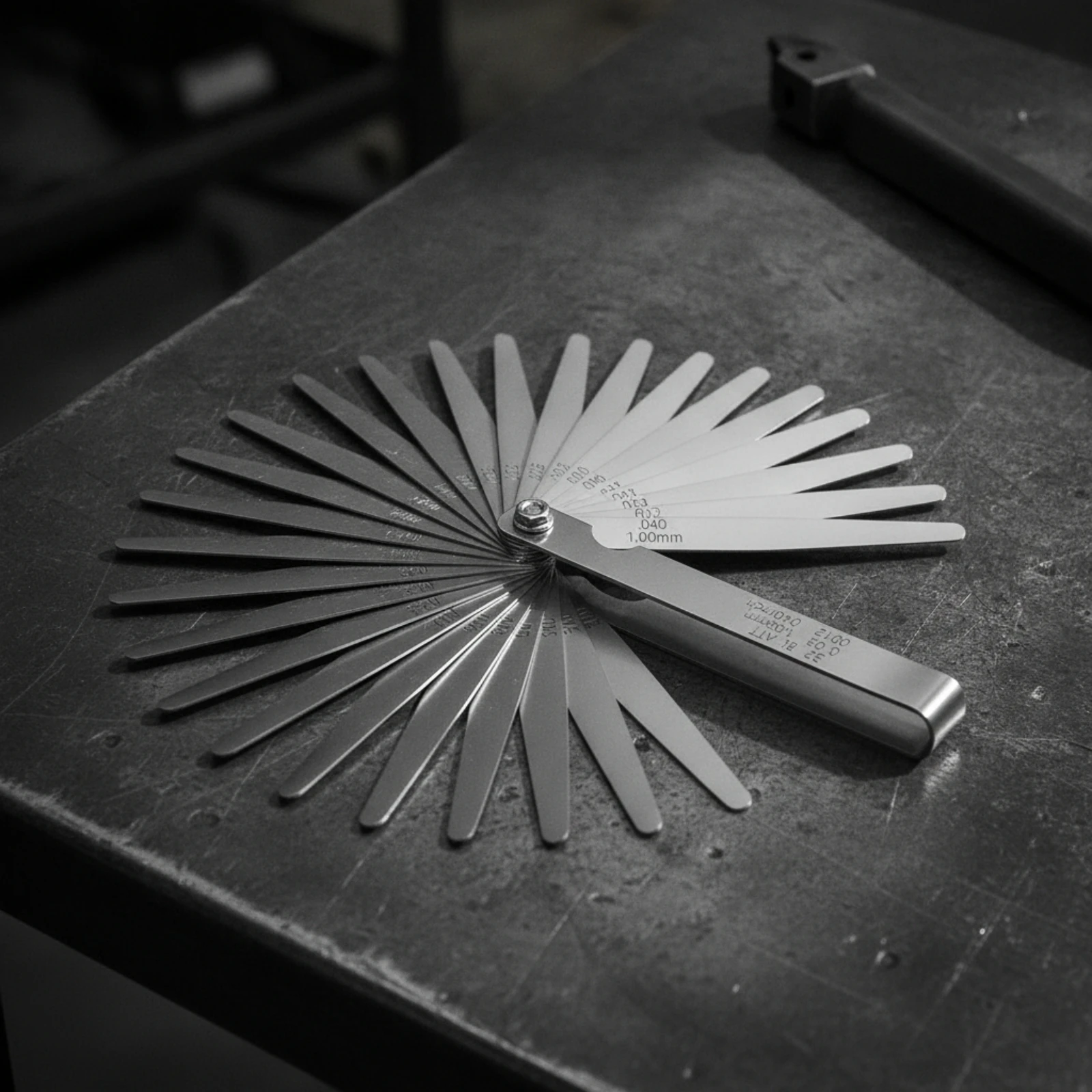 Folding Feeler Gauge with 32 Blades Precision Dual Scale Feeler Gauge Measuring Tool Foldable Fade-Proof for Mechanics, Garages