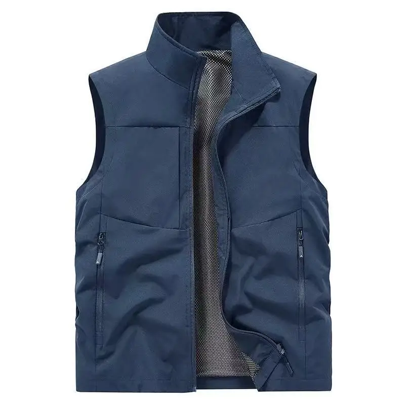 

Stand Collar Vest for Men Lightweight Breathable Outdoor Sleeveless Jacket Autumn Casual Quick-Dry Fishing