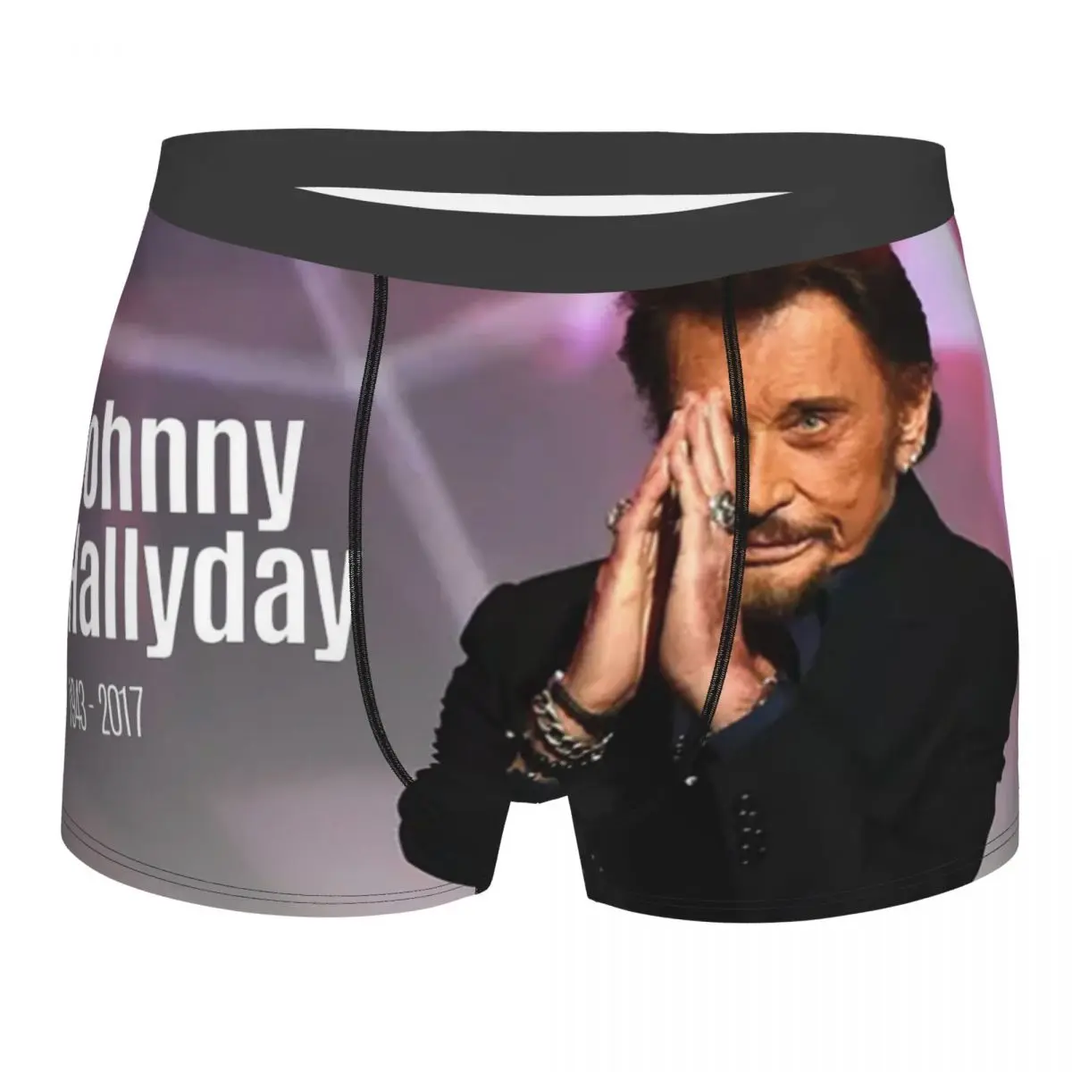 

Rock Johnny Hallyday Boxer Shorts Men 3D Printed Male Soft French Singer Music Underwear Panties Briefs