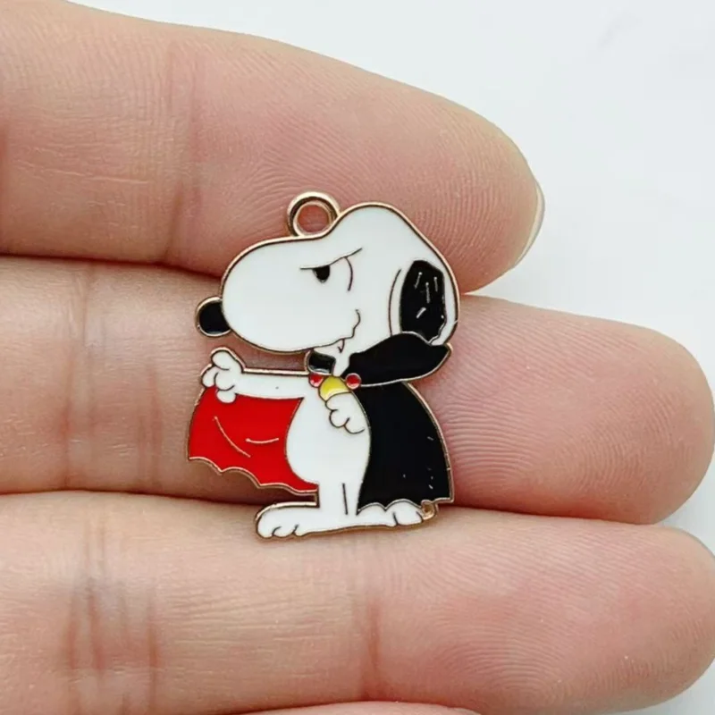 10Pcs Cute Halloween Cartoon Puppy Alloy Enamel Charms Pumpkin  Pendants DIY Jewelry Making Accessories view 2