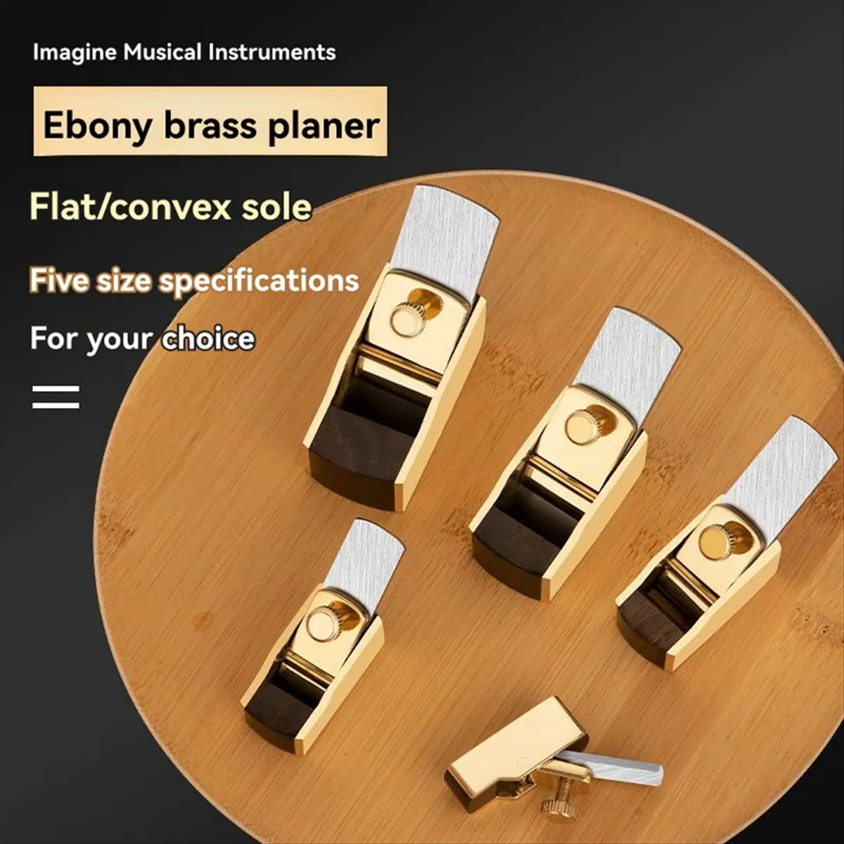 ABVB 5PCS Violin Brass Wrap Convex HSS Cutter Blade Guitar Flat Bottom Planes Planer,Woodworking Repair DIY Tools Parts