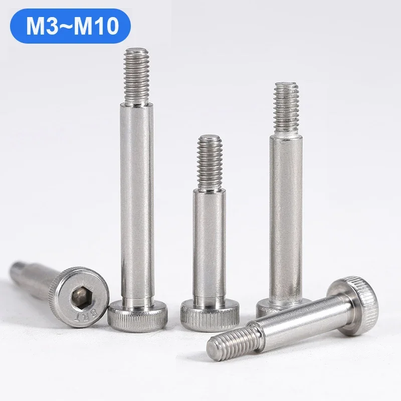 304 A2 Stainless Steel M3 M4 M5 M6 M8 M10 Knurled Hexagonal Roller Bearing Profile Shoulder Screw Bolt