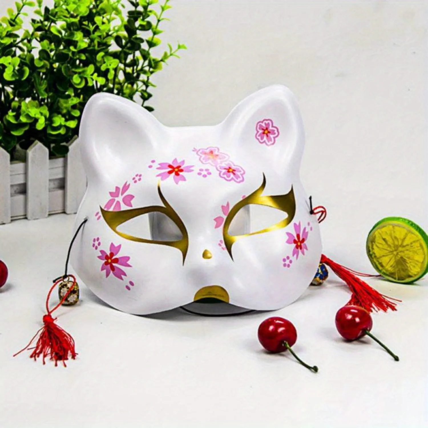 Kitsune  Masks Half Face Cosplay Masks Cat Animal Costume Masquerade Party Assecories for Cosplay Costume Masquerade Drama Hallo